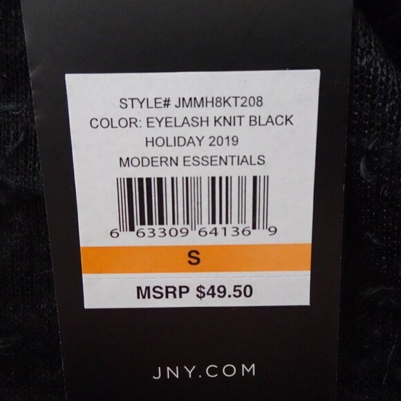Jones New York Eyelash Sweater Top Women's Size S Black Pullover Fuzzy - Picture 5 of 7